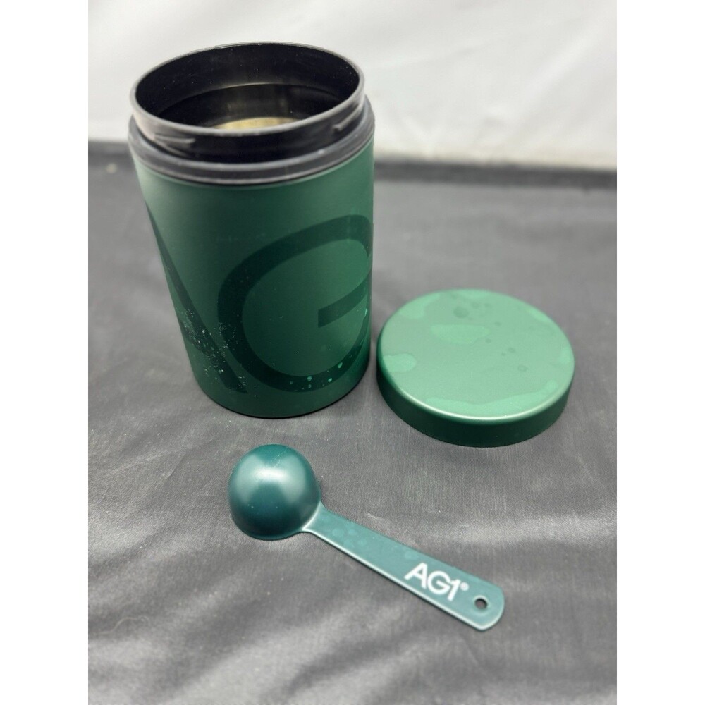Athletic Greens AG1 Canister Spoon Metal Pre Workout Mix Container Green